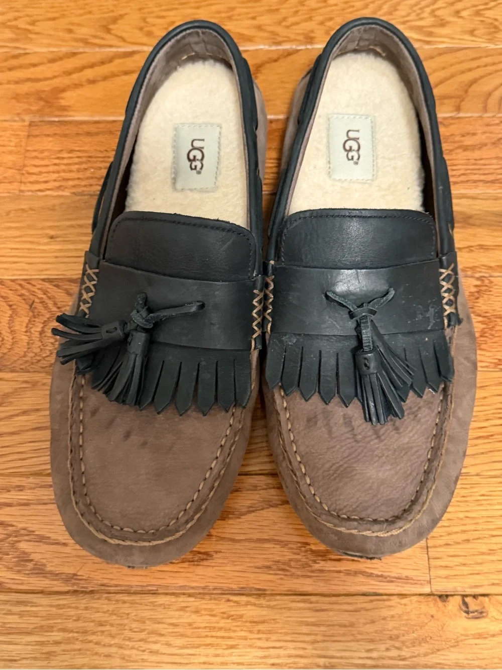 UGG Men’s Tassel Loafer Slippers in Brown and Black